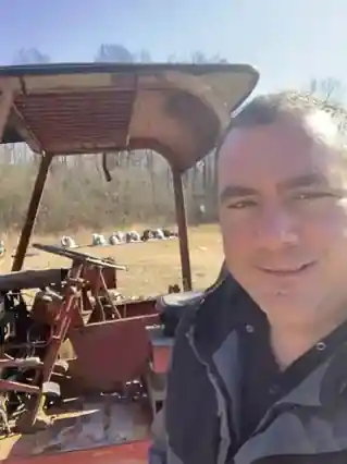 Benjamin Hornung beside salvage equipment in 2019